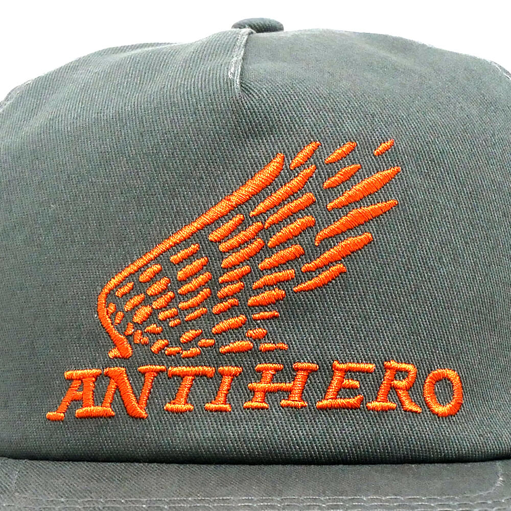 ANTIHERO CAP アンチヒーロー キャップ MOTORIZED SNAPBACK CHARCOAL/ORANGE スケートボード スケボー 4