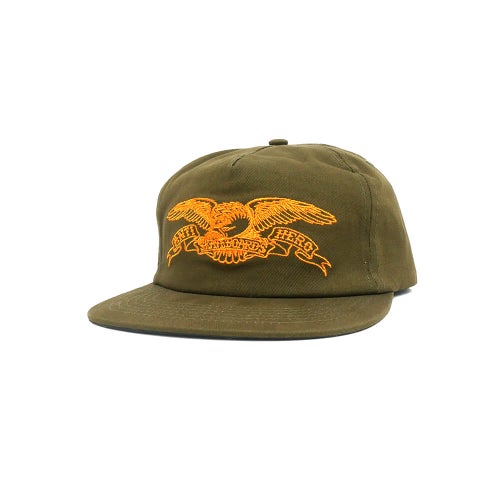 ANTIHERO CAP アンチヒーロー キャップ BASIC EAGLE SNAPBACK OLIVE/ORANGE スケートボード スケボー 