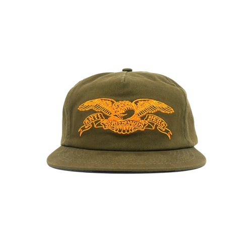ANTIHERO CAP アンチヒーロー キャップ BASIC EAGLE SNAPBACK OLIVE/ORANGE スケートボード スケボー 1