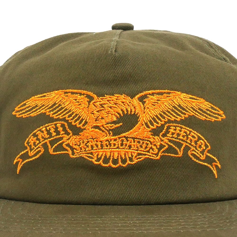 ANTIHERO CAP アンチヒーロー キャップ BASIC EAGLE SNAPBACK OLIVE/ORANGE スケートボード スケボー 4