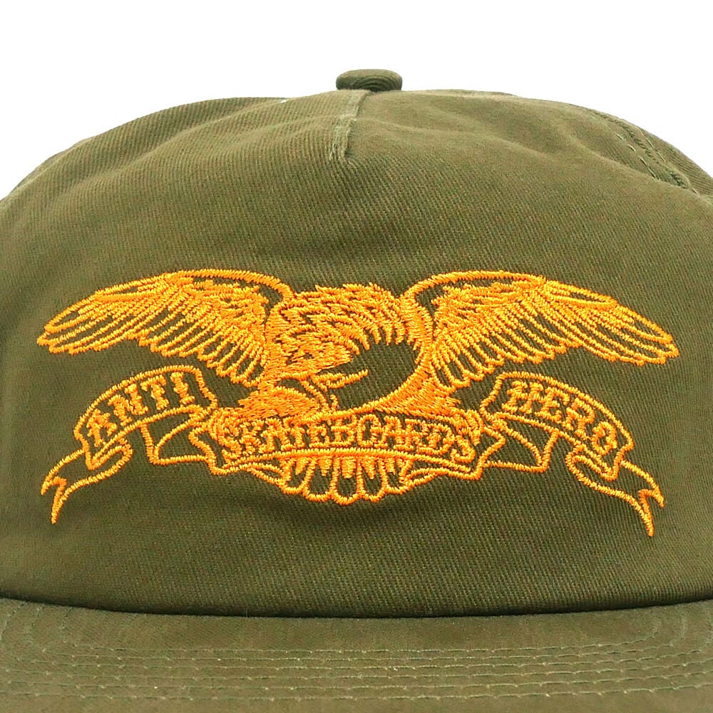ANTIHERO CAP アンチヒーロー キャップ BASIC EAGLE SNAPBACK OLIVE/ORANGE スケートボード スケボー 4
