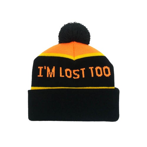ANTIHERO KNITCAP アンチヒーロー ニットキャップ I'M LOST TOO POM BEANIE BLACK/ORANGE/YELLOW スケートボード スケボー 1