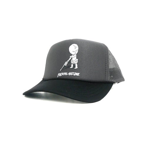 FUCKING AWESOME MESHCAP ファッキンオーサム メッシュキャップ GUN BABY SOFTFOAM TRUCKER GREY/BLACK スケートボード スケボー 