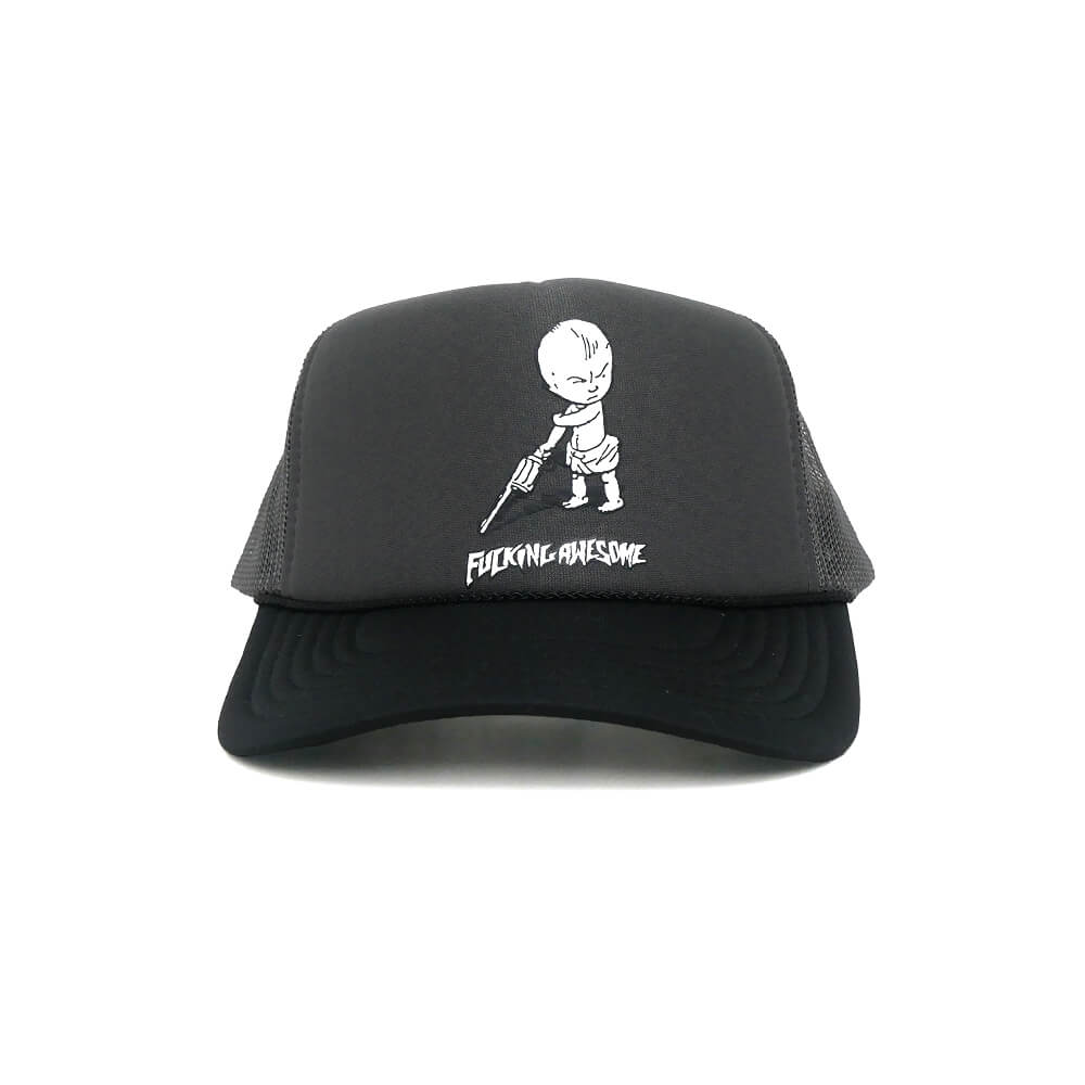 FUCKING AWESOME MESHCAP ファッキンオーサム メッシュキャップ GUN BABY SOFTFOAM TRUCKER GREY/BLACK スケートボード スケボー 1