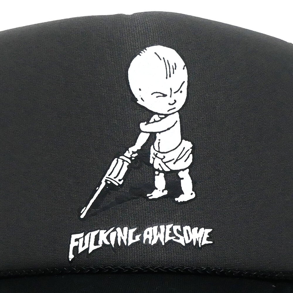 FUCKING AWESOME MESHCAP ファッキンオーサム メッシュキャップ GUN BABY SOFTFOAM TRUCKER GREY/BLACK スケートボード スケボー 4