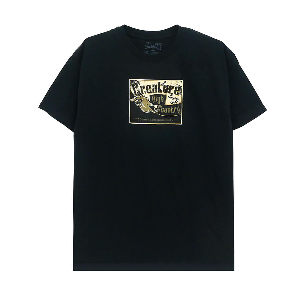 CREATURE T-SHIRT クリーチャー Tシャツ HIGH COUNTRY BLACK スケートボード スケボー 