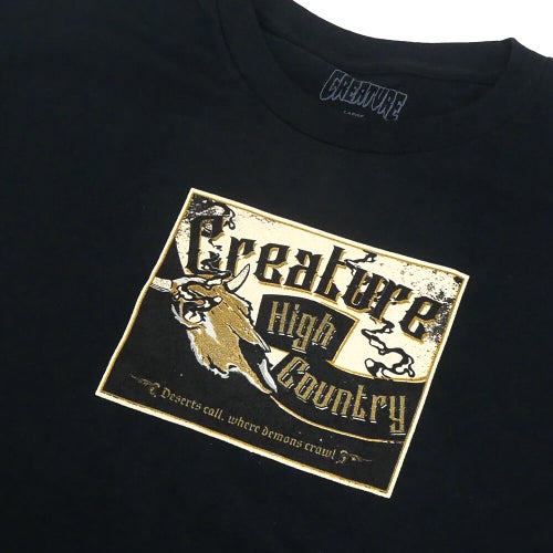 CREATURE T-SHIRT クリーチャー Tシャツ HIGH COUNTRY BLACK スケートボード スケボー 1