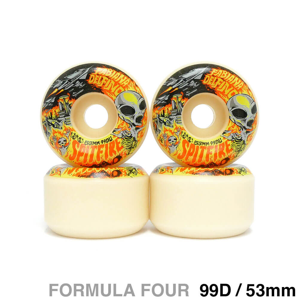 SPITFIRE WHEEL スピットファイヤー ウィール FORMULA FOUR（F4）99D CONICAL FULL FABIANA DELFINO INVASION 53mm スケートボード スケボー 1