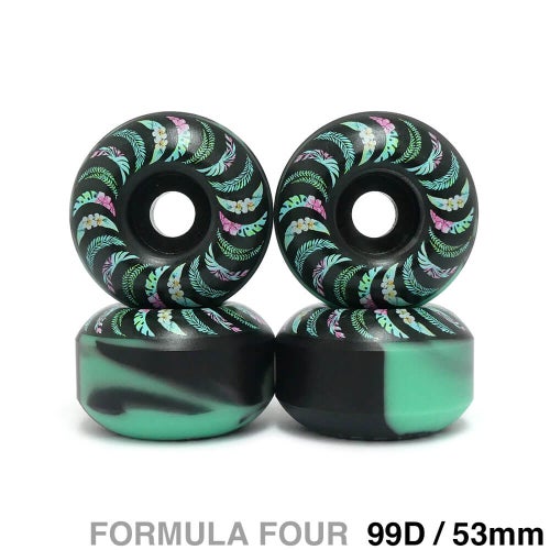 SPITFIRE WHEEL スピットファイヤー ウィール FORMULA FOUR（F4）99D CLASSIC FLORAL ティール/黒 53mm スケートボード スケボー 1