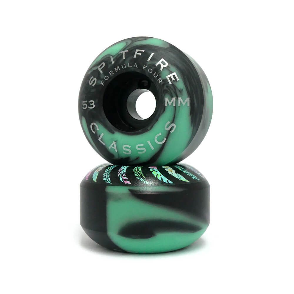 SPITFIRE WHEEL スピットファイヤー ウィール FORMULA FOUR（F4）99D CLASSIC FLORAL ティール/黒 53mm スケートボード スケボー 2