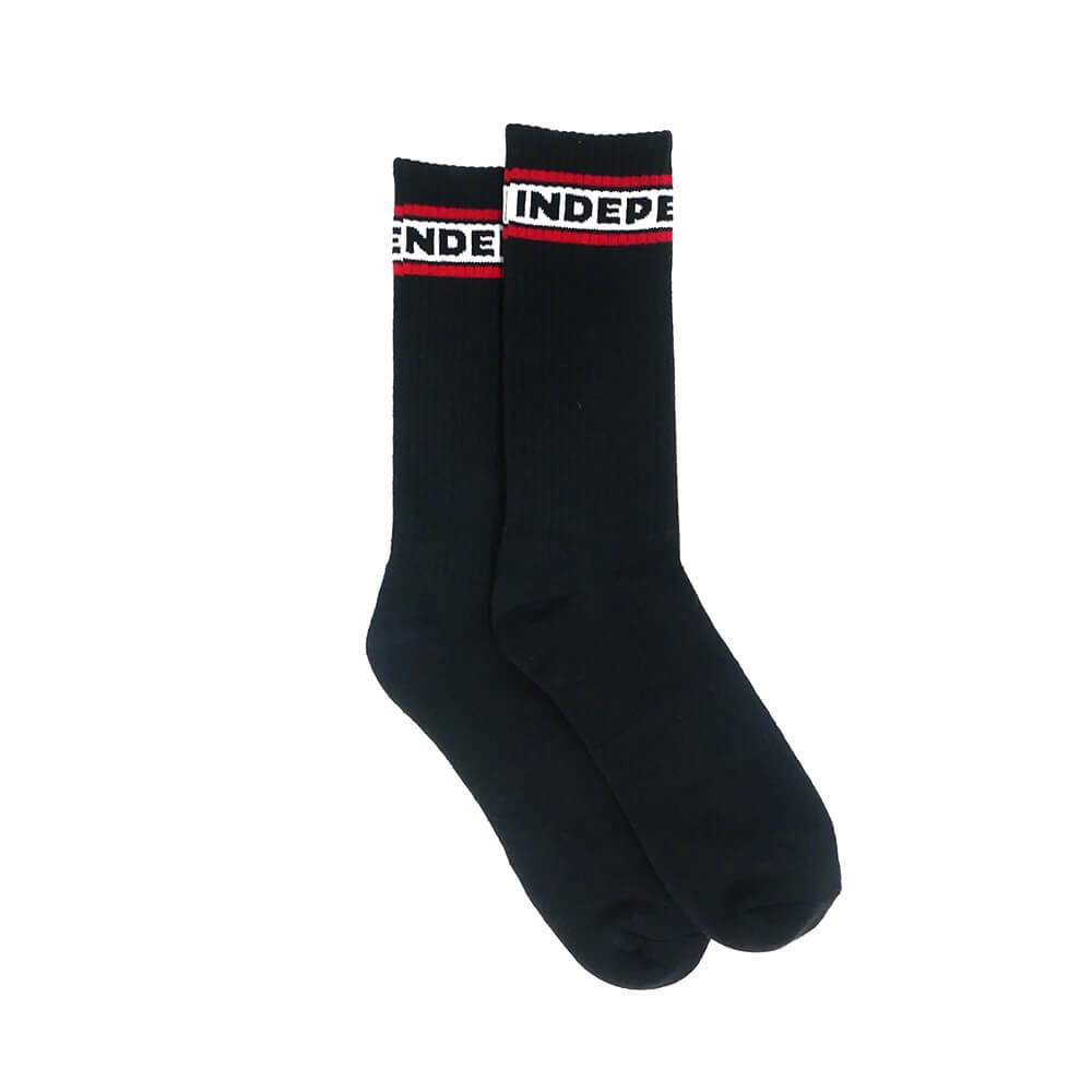 INDEPENDENT SOCKS インディペンデント ソックス 靴下 BAR LOGO 2 PACK BLACK/WHITE スケートボード スケボー 3