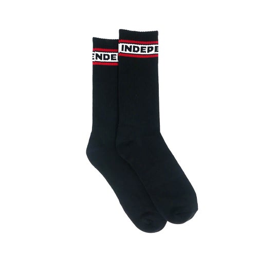 INDEPENDENT SOCKS インディペンデント ソックス 靴下 BAR LOGO 2 PACK BLACK/WHITE スケートボード スケボー 3