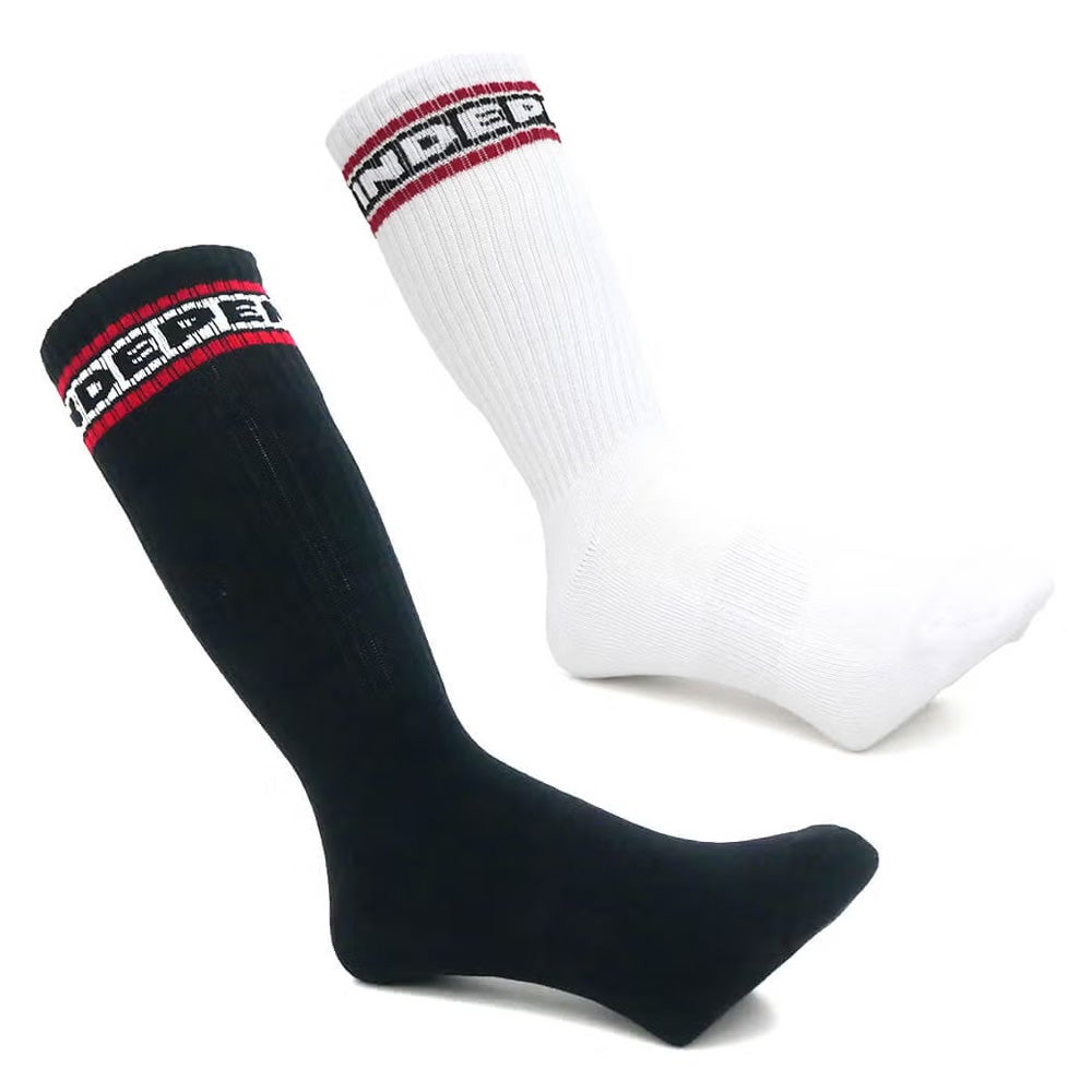 INDEPENDENT SOCKS インディペンデント ソックス 靴下 BAR LOGO 2 PACK BLACK/WHITE スケートボード スケボー 9