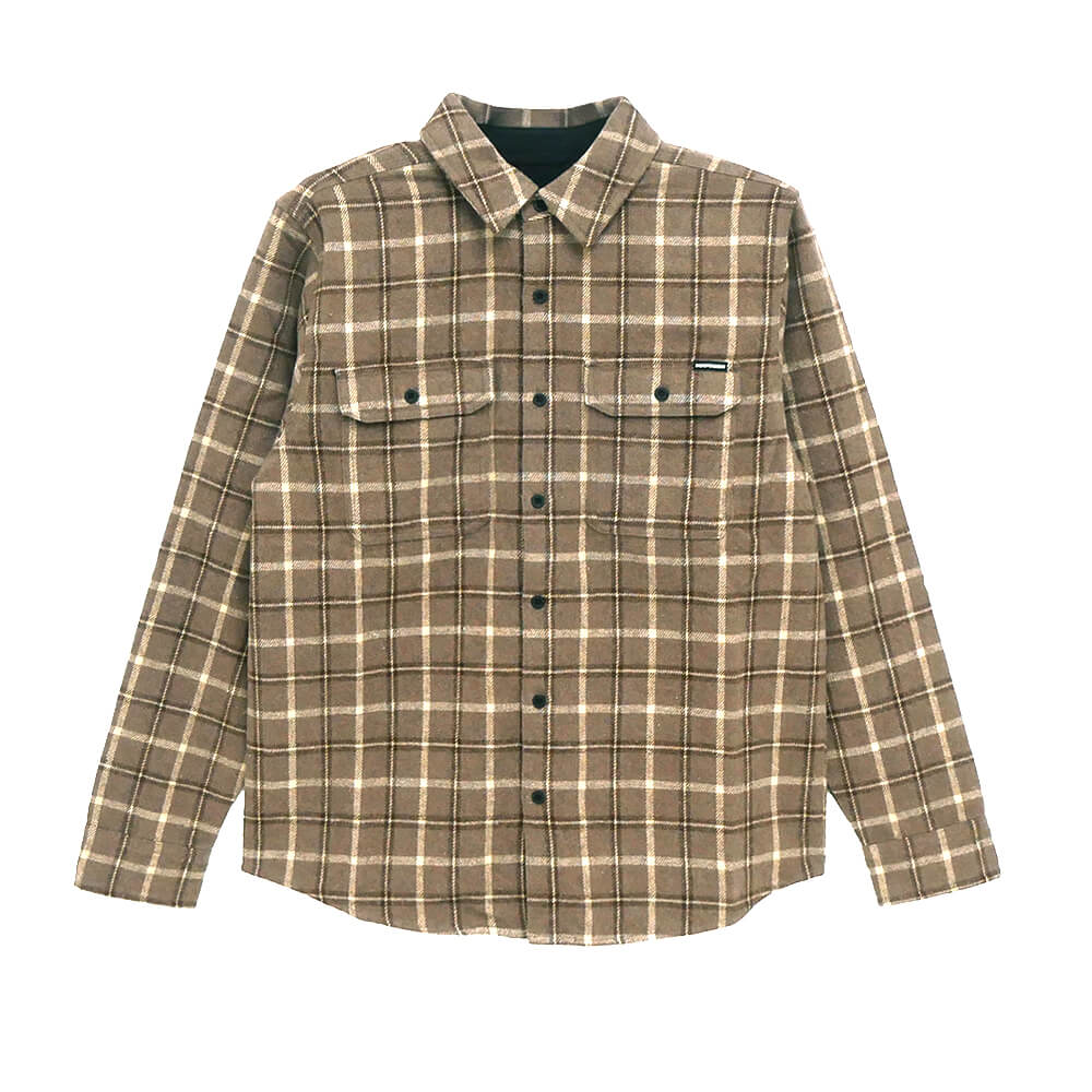 INDEPENDENT LONG SLEEVE インディペンデント 長袖シャツ BELMONT FLANNEL SHIRTS BROWN/TAN スケートボード スケボー 