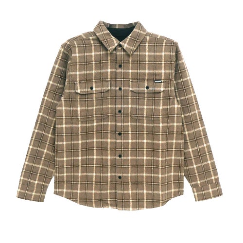 INDEPENDENT LONG SLEEVE インディペンデント 長袖シャツ BELMONT FLANNEL SHIRTS BROWN/TAN スケートボード スケボー 