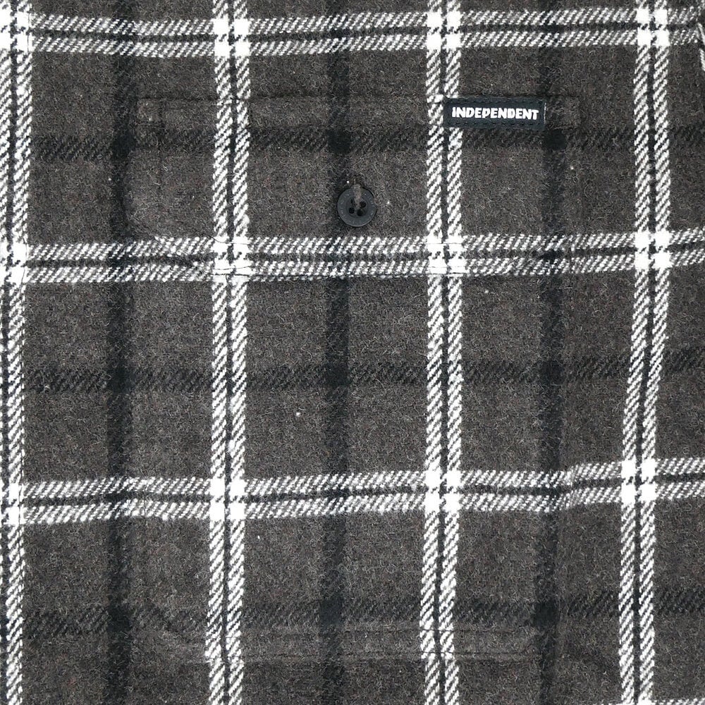  INDEPENDENT LONG SLEEVE インディペンデント 長袖シャツ BELMONT FLANNEL SHIRTS BLACK/WHITE スケートボード スケボー 2