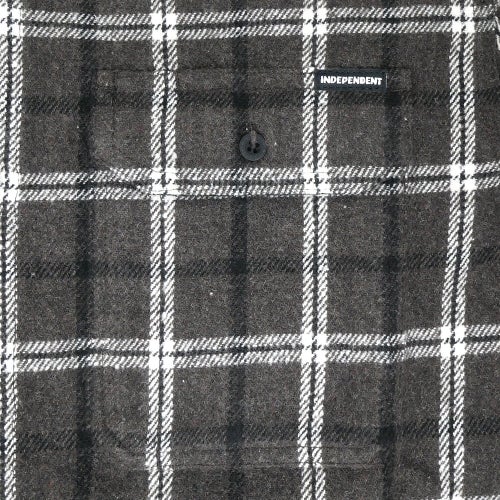 INDEPENDENT LONG SLEEVE インディペンデント 長袖シャツ BELMONT FLANNEL SHIRTS BLACK/WHITE スケートボード スケボー 2