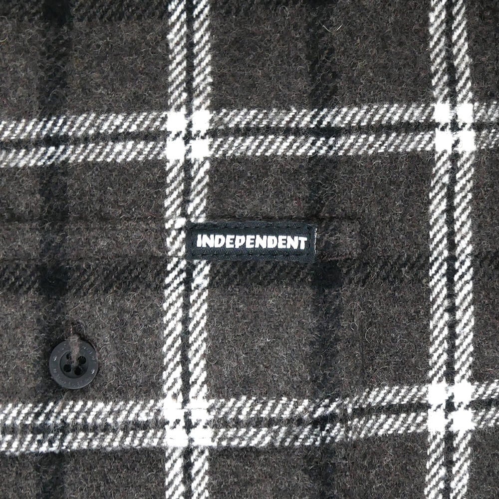  INDEPENDENT LONG SLEEVE インディペンデント 長袖シャツ BELMONT FLANNEL SHIRTS BLACK/WHITE スケートボード スケボー 3