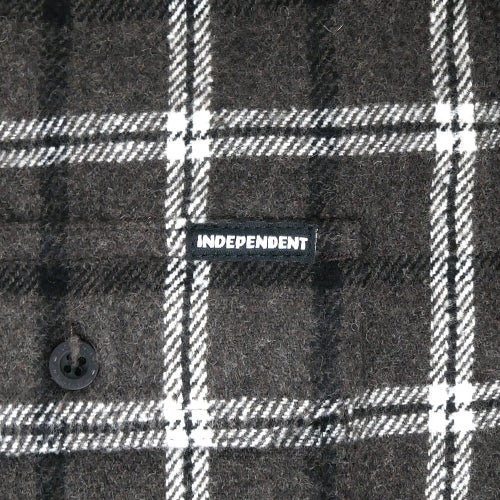  INDEPENDENT LONG SLEEVE インディペンデント 長袖シャツ BELMONT FLANNEL SHIRTS BLACK/WHITE スケートボード スケボー 3