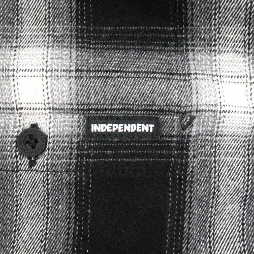 INDEPENDENT SHORT SLEEVE SHIRTS インディペンデント 半袖シャツ BELMONT FLANNEL BLACK/SMOKE スケートボード スケボー 3