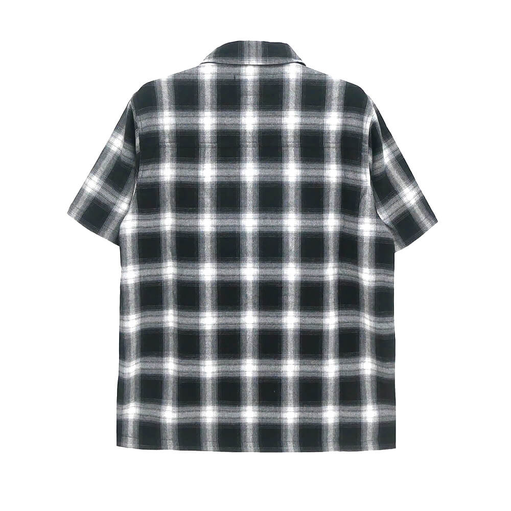 INDEPENDENT SHORT SLEEVE SHIRTS インディペンデント 半袖シャツ BELMONT FLANNEL BLACK/SMOKE スケートボード スケボー 4