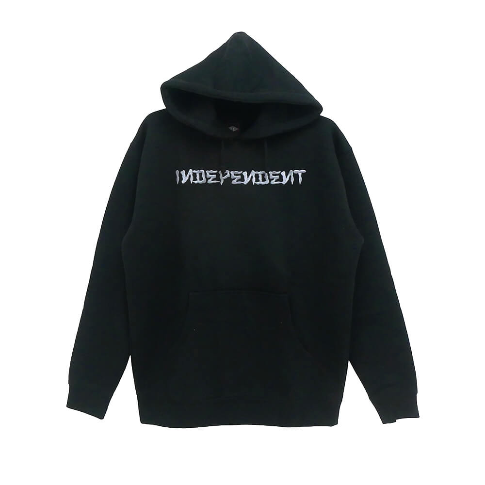  INDEPENDENT HOOD インディペンデント パーカー DRESSEN BAR EMBROIDERED BLACK スケートボード スケボー 