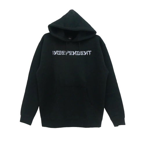 INDEPENDENT HOOD インディペンデント パーカー DRESSEN BAR EMBROIDERED BLACK スケートボード スケボー 