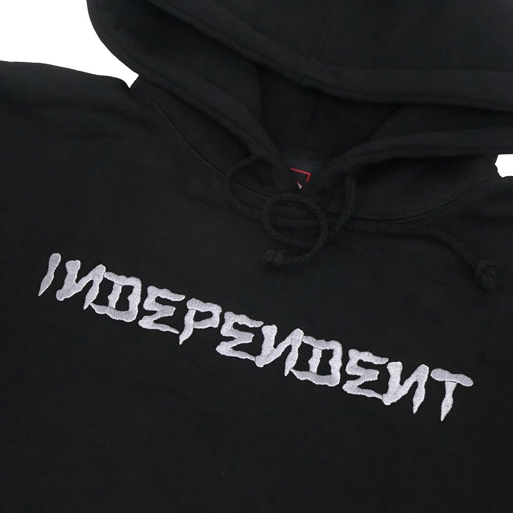  INDEPENDENT HOOD インディペンデント パーカー DRESSEN BAR EMBROIDERED BLACK スケートボード スケボー 1