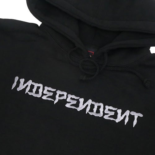  INDEPENDENT HOOD インディペンデント パーカー DRESSEN BAR EMBROIDERED BLACK スケートボード スケボー 1