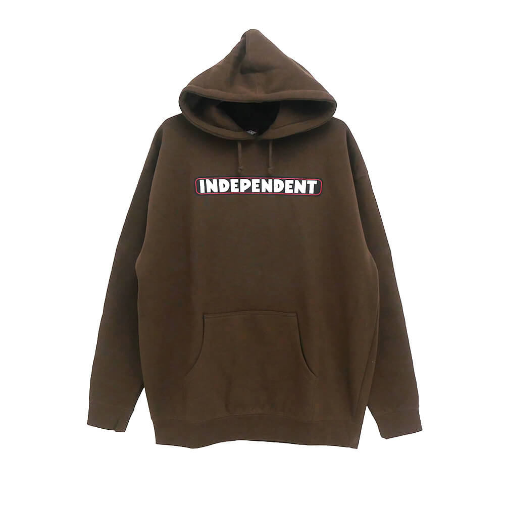 INDEPENDENT HOOD インディペンデント パーカー BAR LOGO BROWN スケートボード スケボー 