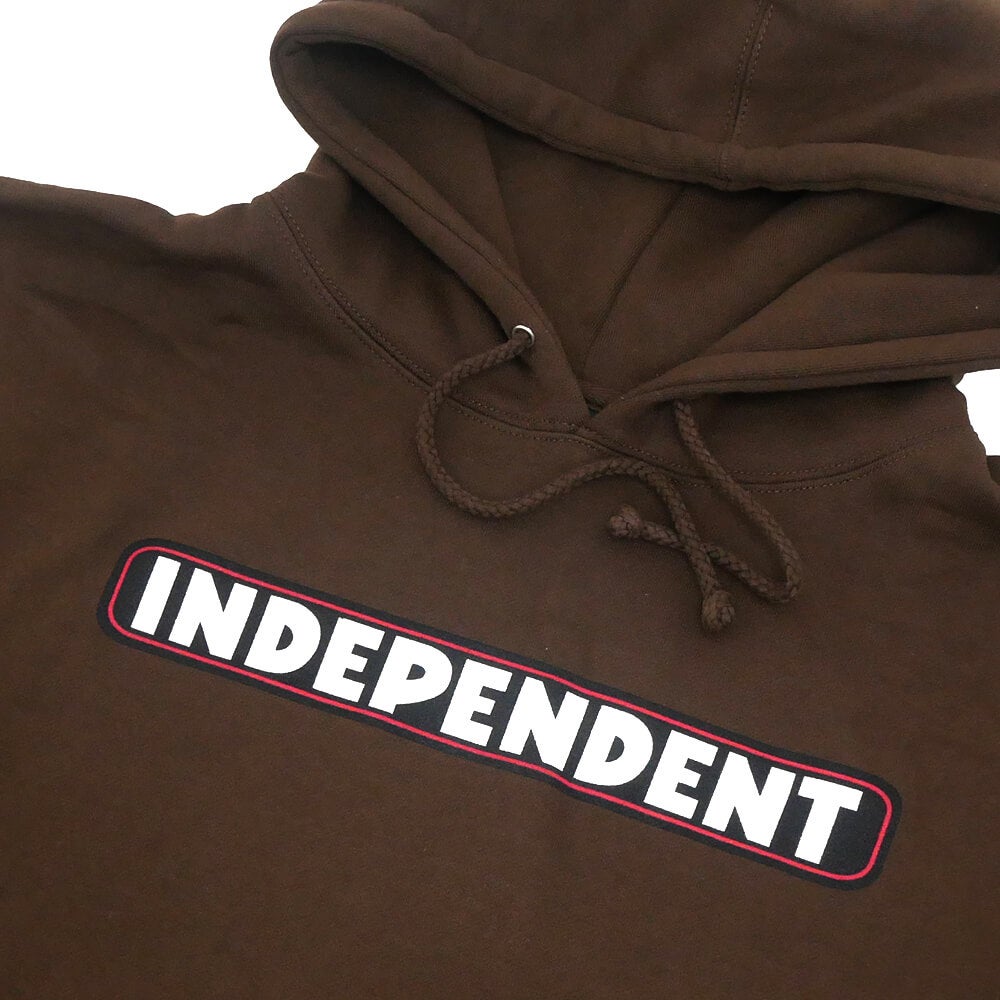 INDEPENDENT HOOD インディペンデント パーカー BAR LOGO BROWN スケートボード スケボー 1