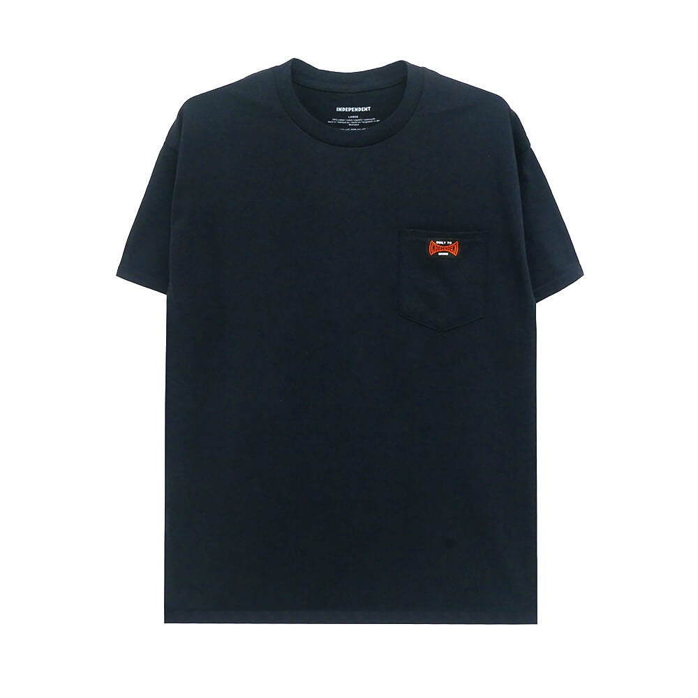  INDEPENDENT T-SHIRT インディペンデント Tシャツ BUILT TO GRIND POCKET BLACK スケートボード スケボー 