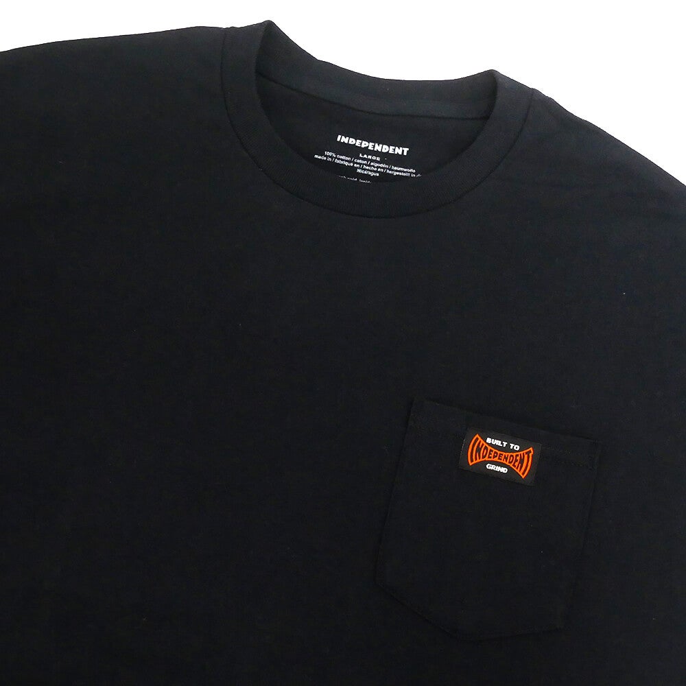  INDEPENDENT T-SHIRT インディペンデント Tシャツ BUILT TO GRIND POCKET BLACK スケートボード スケボー 1