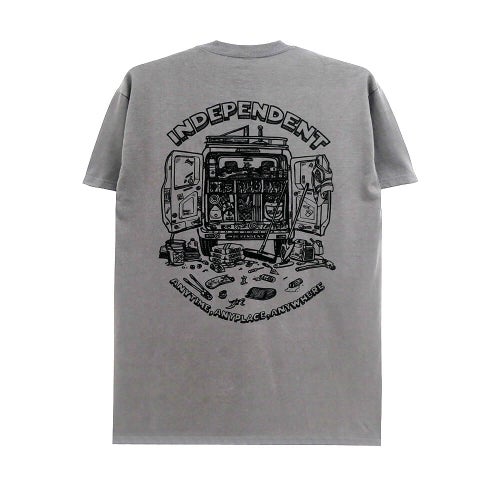  INDEPENDENT T-SHIRT インディペンデント Tシャツ ANYTIME ANYPLACE ANYWHER CHARCOAL スケートボード スケボー 