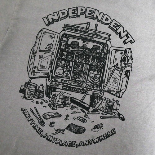  INDEPENDENT T-SHIRT インディペンデント Tシャツ ANYTIME ANYPLACE ANYWHER CHARCOAL スケートボード スケボー 3