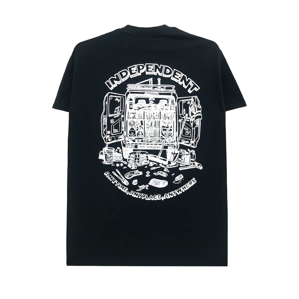 INDEPENDENT T-SHIRT インディペンデント Tシャツ ANYTIME ANYPLACE ANYWHER BLACK スケートボード スケボー 