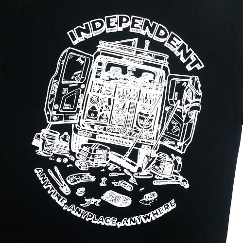 INDEPENDENT T-SHIRT インディペンデント Tシャツ ANYTIME ANYPLACE ANYWHER BLACK スケートボード スケボー 3