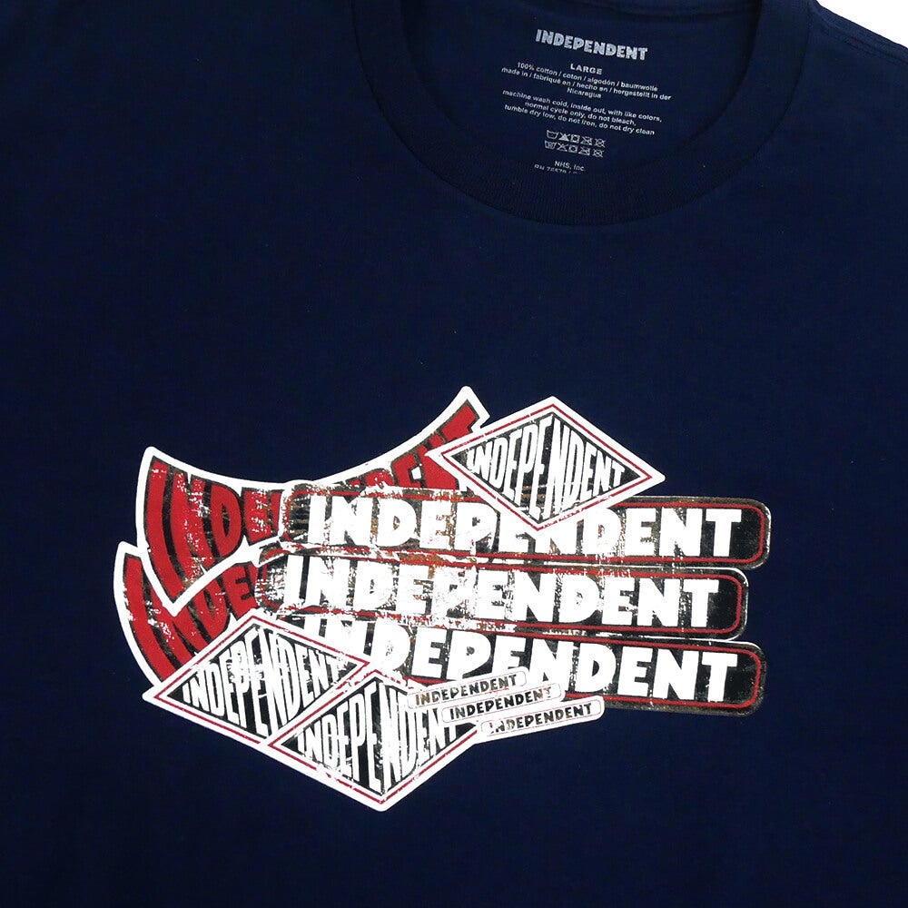  INDEPENDENT T-SHIRT インディペンデント Tシャツ STICKER PILE NAVY スケートボード スケボー 1