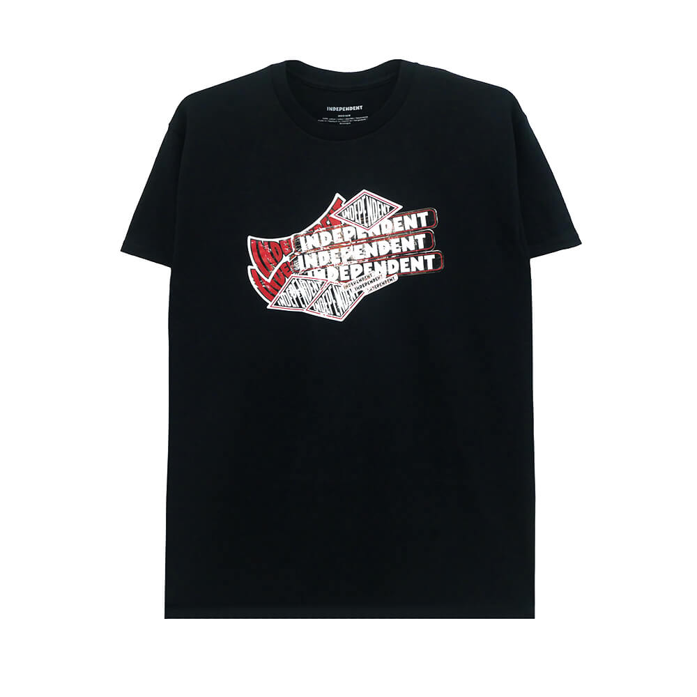  INDEPENDENT T-SHIRT インディペンデント Tシャツ STICKER PILE BLACK スケートボード スケボー 