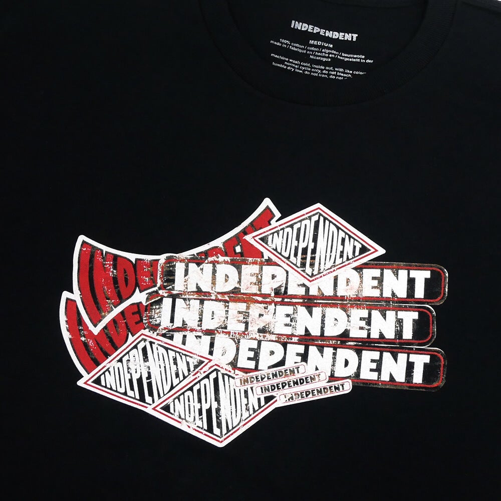  INDEPENDENT T-SHIRT インディペンデント Tシャツ STICKER PILE BLACK スケートボード スケボー 1