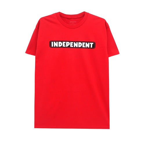 INDEPENDENT T-SHIRT インディペンデント Tシャツ BAR LOGO RED スケートボード スケボー 