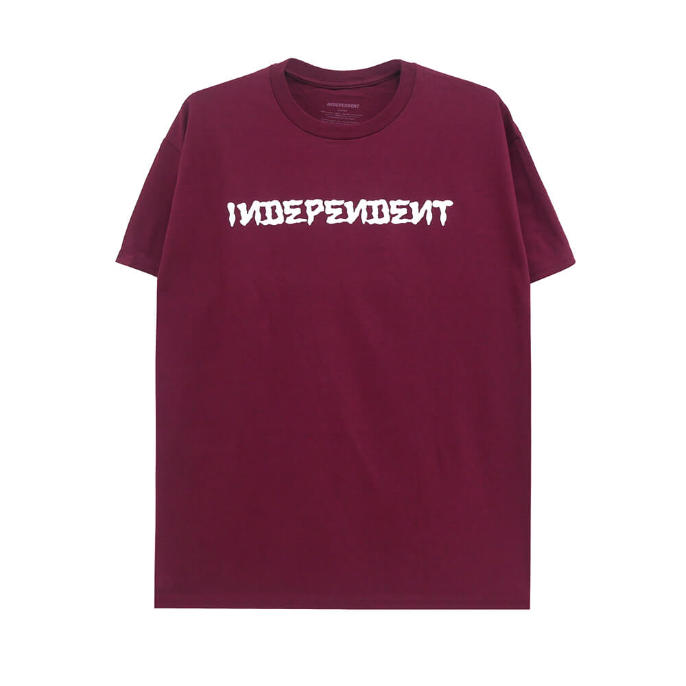  INDEPENDENT T-SHIRT インディペンデント Tシャツ DRESSEN BAR MAROON スケートボード スケボー 