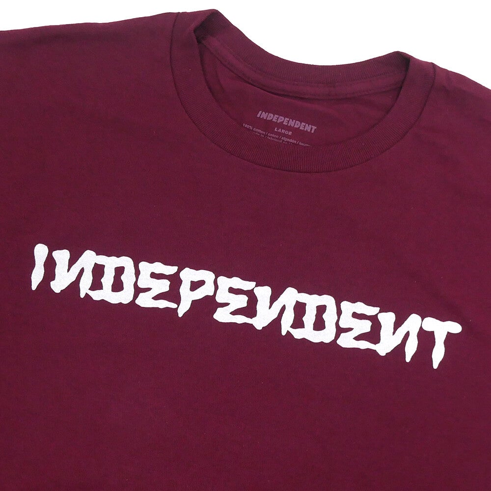  INDEPENDENT T-SHIRT インディペンデント Tシャツ DRESSEN BAR MAROON スケートボード スケボー 1