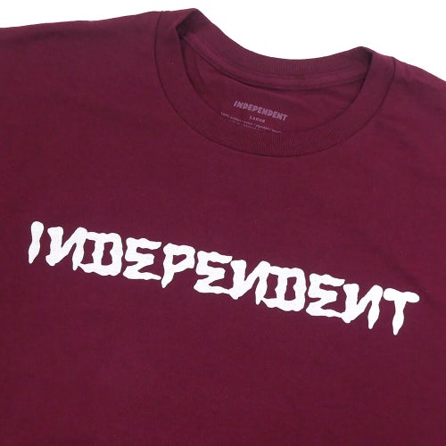  INDEPENDENT T-SHIRT インディペンデント Tシャツ DRESSEN BAR MAROON スケートボード スケボー 1