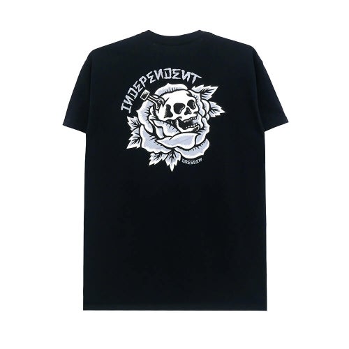 INDEPENDENT T-SHIRT インディペンデント Tシャツ DRESSEN SKULL ROSE BLACK スケートボード スケボー 