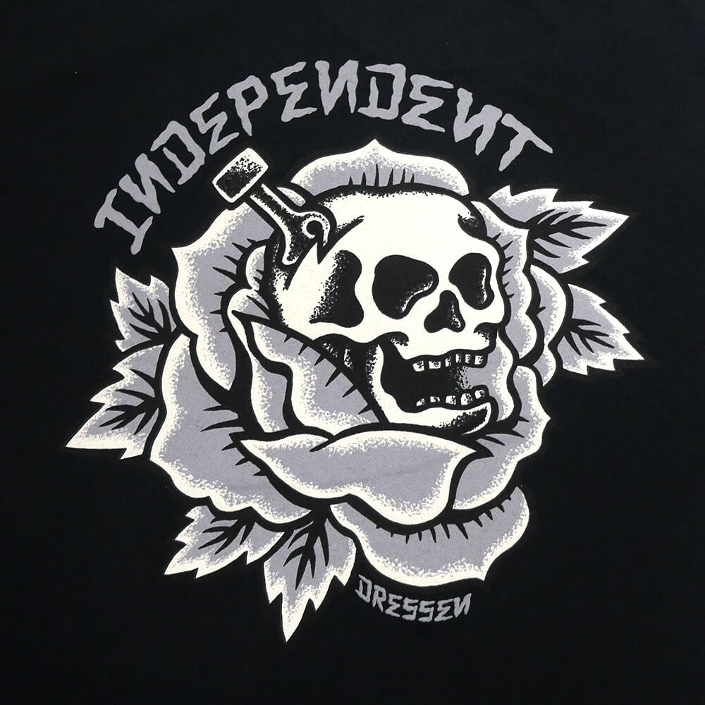 INDEPENDENT T-SHIRT インディペンデント Tシャツ DRESSEN SKULL ROSE