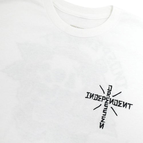  INDEPENDENT T-SHIRT インディペンデント Tシャツ DRESSEN SKULL ROSE WHITE スケートボード スケボー 2