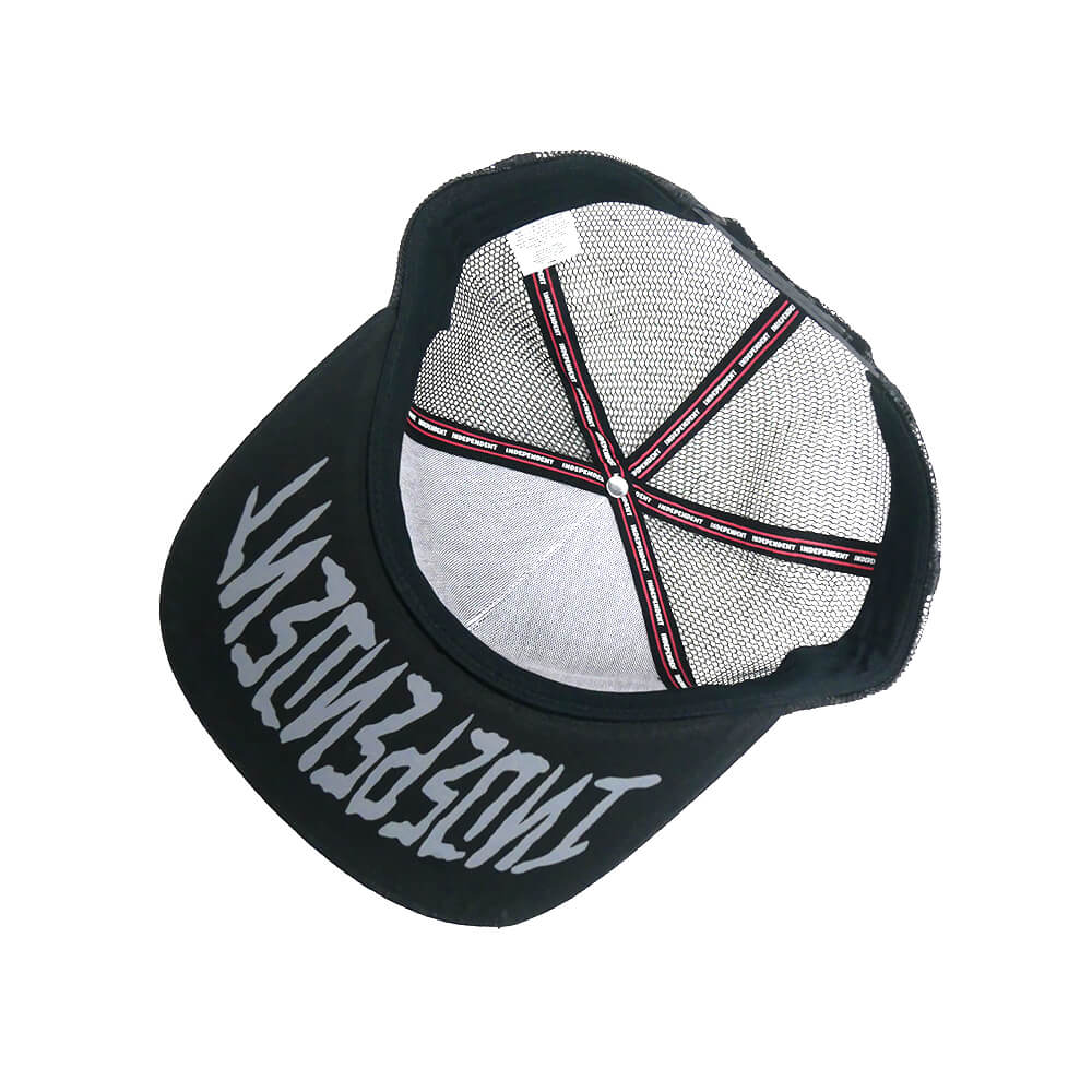 INDEPENDENT MESHCAP インディペンデント メッシュキャップ DRESSEN SKULL ROSE TRUCKER SNAPBACK BLACK スケートボード スケボー 3