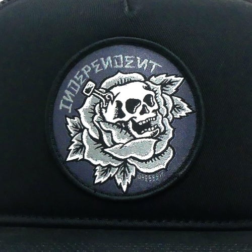 INDEPENDENT MESHCAP インディペンデント メッシュキャップ DRESSEN SKULL ROSE TRUCKER SNAPBACK BLACK スケートボード スケボー 4