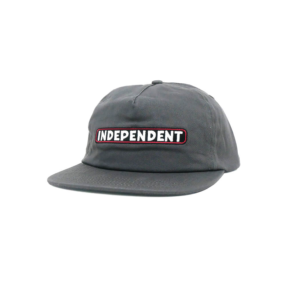 INDEPENDENT CAP インディペンデント キャップ BAR LOGO SNAPBACK CHARCOAL スケートボード スケボー 